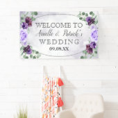 緑の水色フローラ紫エレガントな結婚式 横断幕 (インサイチュ)