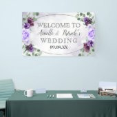 緑の水色フローラ紫エレガントな結婚式 横断幕 (トレードショー)