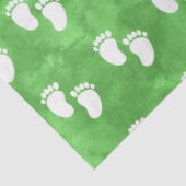 緑の水色ベビーシャワー足跡パターン 薄葉紙 (詳細)