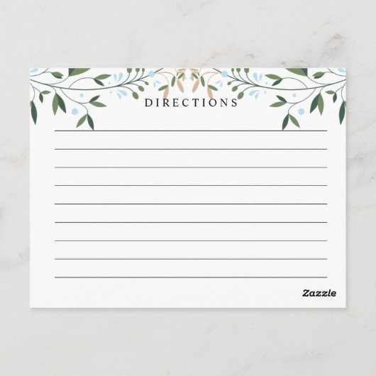 緑の水色リーフ結婚のレシピ ポストカード (裏面)