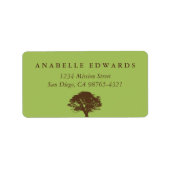 緑の永遠のオークの木の封筒用シールアドレス ラベル (正面)