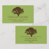 緑の永遠のオークの木エレガントスタイル自然 名刺 (正面/裏面)