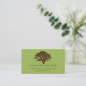 緑の永遠のオークの木エレガントスタイル自然 名刺 (スタンド正面)