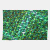 緑の汚れ、傷つき、格子か違うれんがか？ キッチンタオル (横)