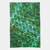 緑の汚れ、傷つき、格子か違うれんがか？ キッチンタオル (縦)