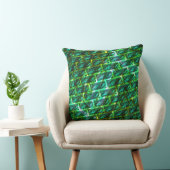 緑の汚れ、傷つき、格子か違うれんがか？ クッション (椅子)