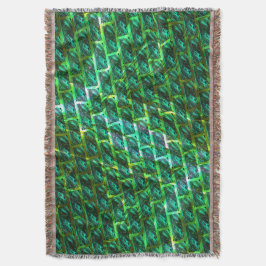 緑の汚れ、傷つき、格子か違うれんがか？ スローブランケット