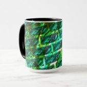 緑の汚れ、傷つき、格子か違うれんがか？ マグカップ (正面左)