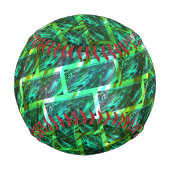 緑の汚れ、傷つき、格子か違うれんがか？ 野球ボール (裏面)