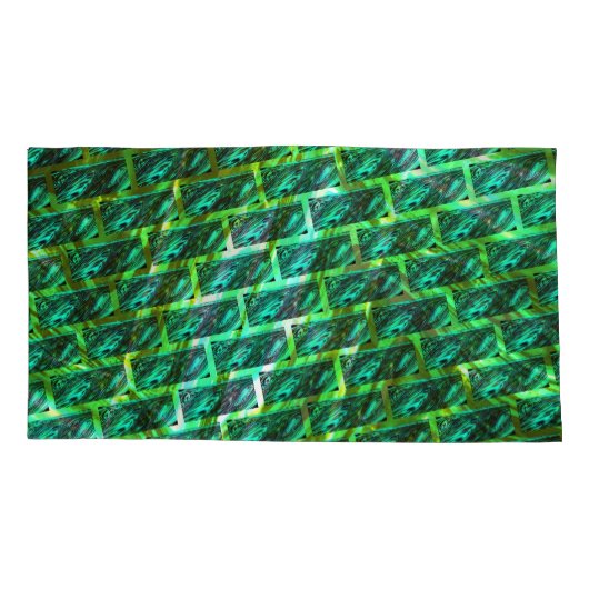 緑の汚れ、傷、グリッドまたはブリック違うス 枕カバー (裏面-左)