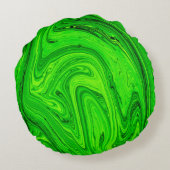 緑の油絵を描抽象芸術背景油絵を描gre ラウンドクッション (裏面)