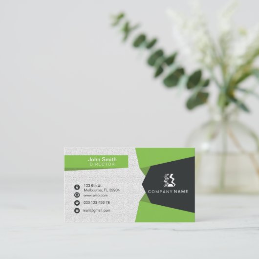 緑の法人企業カード 名刺 (スタンド正面)