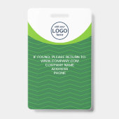 緑の法人訪問者IDカスタムロゴ バッジ (裏面)