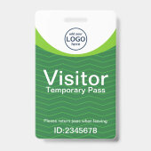 緑の法人訪問者IDカスタムロゴ バッジ (正面)