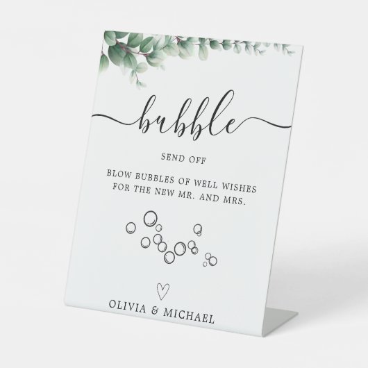 緑の泡が看板を結婚外す 台座サイン (正面)