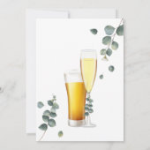 緑の泡とブライトカップルがインベーティをシャワー 招待状 (裏面)