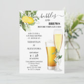 緑の泡とブライトカップルがシャワー 招待状 (スタンド正面)