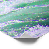 緑の波プリントと聖なる書物、 経典詩 ポスター (角)