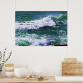 緑の波プリントと聖なる書物、 経典詩 ポスター (キッチン)