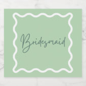 緑の波打つ美的な花嫁の提案 スパークリングワインラベル (シングルラベル)