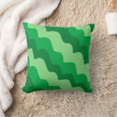 緑の波状海波のグラデーション クッション (ブランケット)