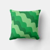 緑の波状海波のグラデーション クッション (裏面)