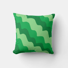 緑の波状海波のグラデーション クッション