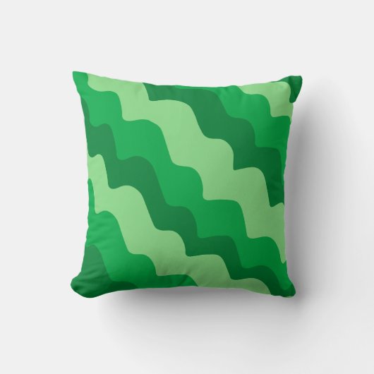 緑の波状海波のグラデーション クッション (正面)