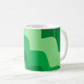 緑の波状海波のグラデーション コーヒーマグカップ (正面右)