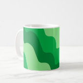緑の波状海波のグラデーション コーヒーマグカップ (正面左)