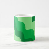 緑の波状海波のグラデーション コーヒーマグカップ (中央)