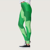 緑の波状海波のグラデーション レギンス (左)