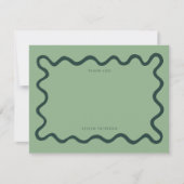 緑の波線ありがとう ノートカード (正面)