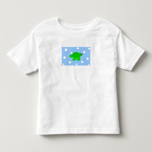 緑の泳ぐカメ トドラーTシャツ (正面)