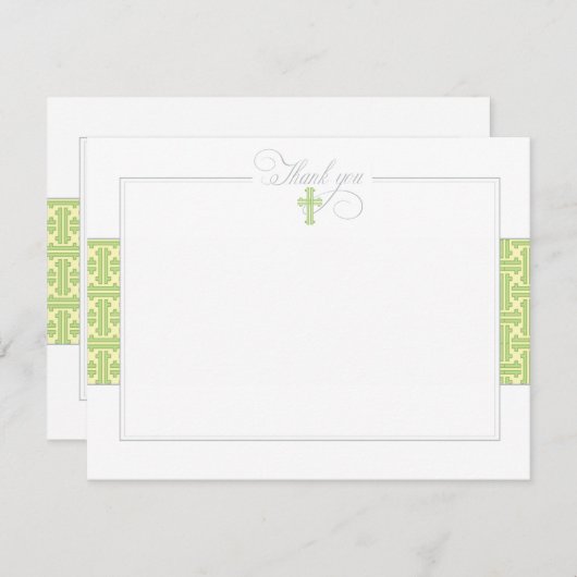 緑の洗礼平たい箱はノート感謝していしています ノートカード (正面/裏面)