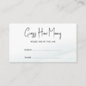 緑の洗面ブライダルシャワーゲームカードの数を推測 アドバイスカード (正面)