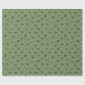 緑の洞窟壁画の猫 ラッピングペーパー (フラット)