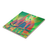 緑の海とキュービスト抽象芸術ジャンクス タイル (側面)