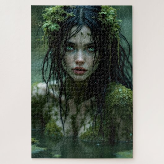 緑の海のミューズの神秘的な沼の女神 ジグソーパズル (縦)