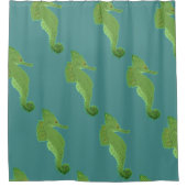緑の海の馬のパターンのシャワーカーテン シャワーカーテン (正面)