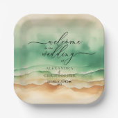 緑の海ビーチサンドシーサマーパーティー ペーパープレート (正面)