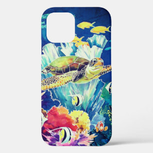 緑の海亀海熱帯魚明るい iPhone 12 PROケース