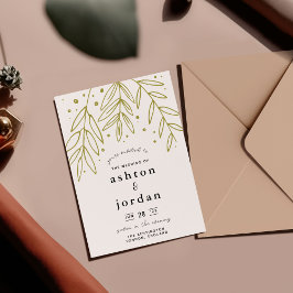 緑の海綿植物結婚の 招待状