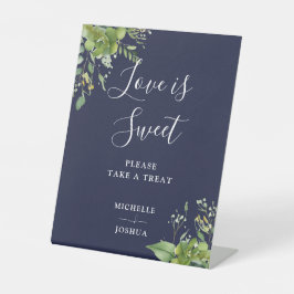 緑の海軍の青い愛は甘い好意 台座サイン