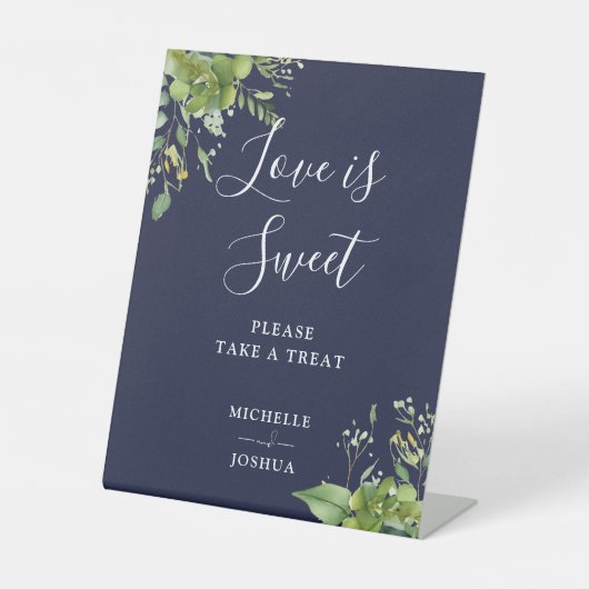 緑の海軍の青い愛は甘い好意 台座サイン (正面)