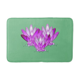 緑の海辺に咲く蓮の花 バスマット