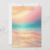 緑の海辺の水彩画署名サニー セーブザデート (裏面)