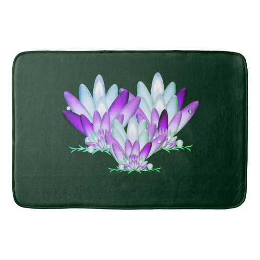 緑の海辺の蓮 バスマット (正面)