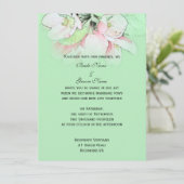 緑の淡いピンクのリンゴ結婚の花 招待状 (スタンド正面)