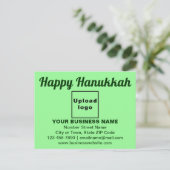 緑の淡いポストカードにビジネスハヌカー挨拶 ポストカード (スタンド正面)